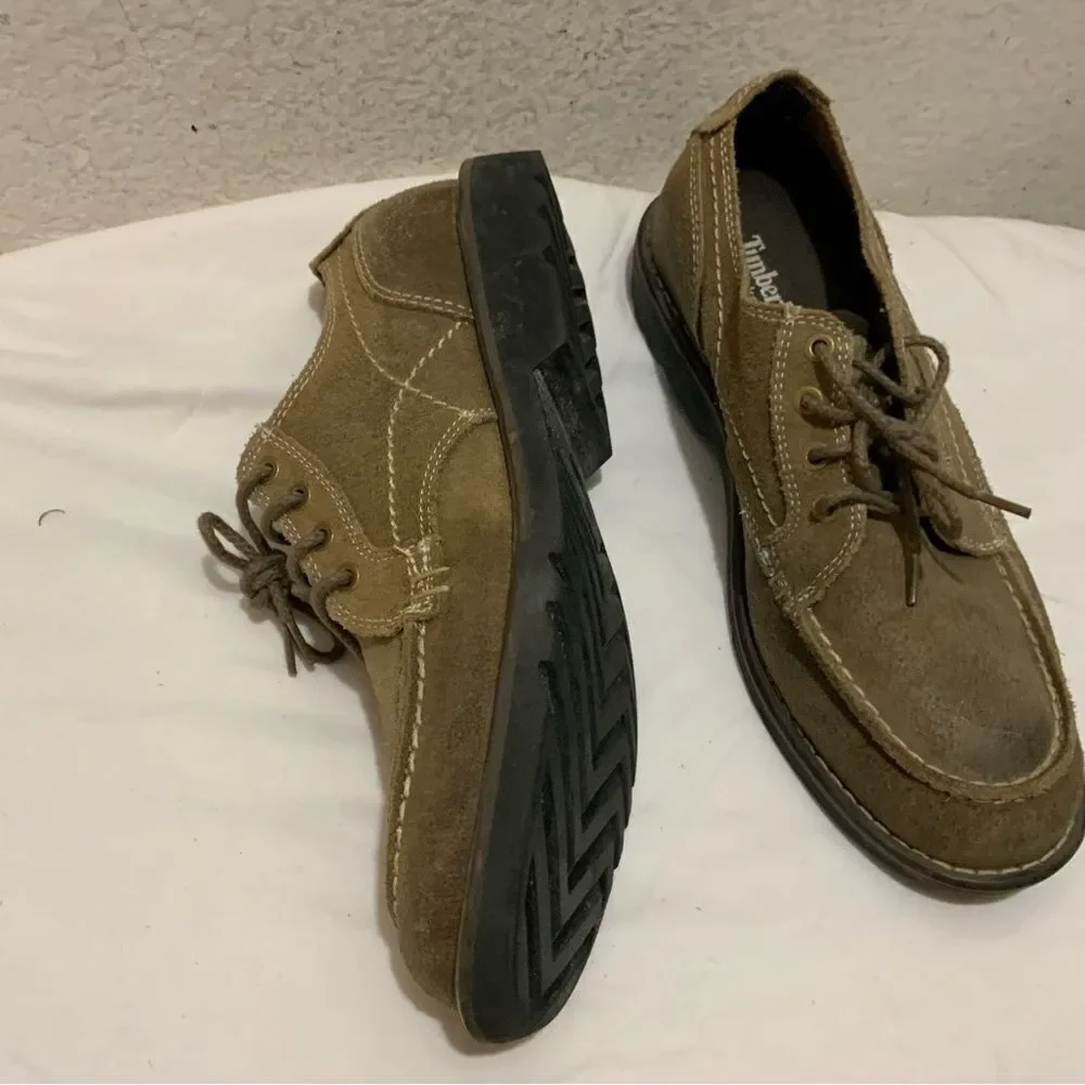 Timberland EarthKeepers 3311A Taupe Suede Moc Toe Loafers Oxfords Shoes Men's 8